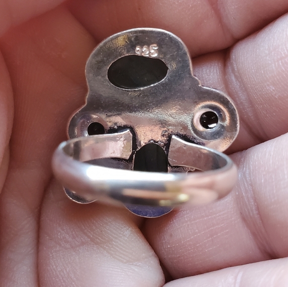 New Labradorite & Bi-Color Tourmaline Silver Ring. - Picture 5 of 16